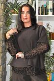 Tiby Funnel Neck Layering Top Leopard Chocolate